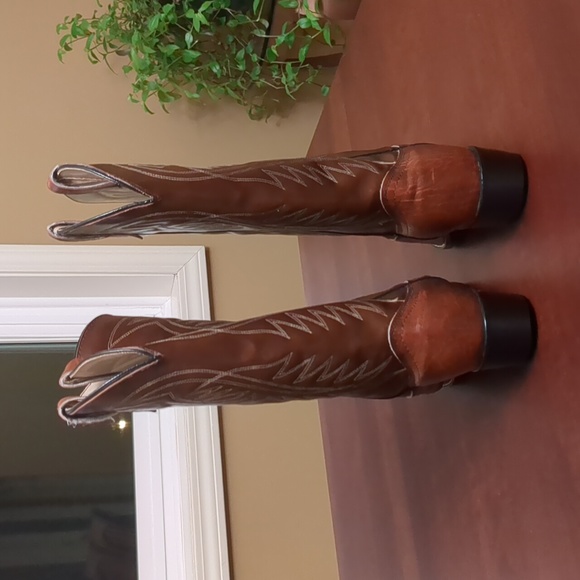 Bronco Brown Cowboy Western Boots size men's 7.5 - Picture 5 of 11